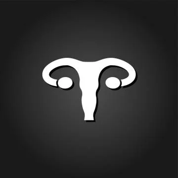 Ovaries icon flat Stock Illustration