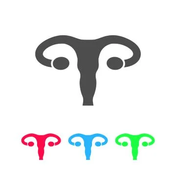 Ovaries icon flat Stock Illustration