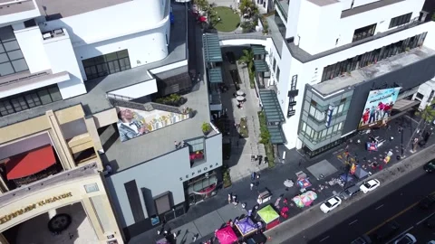 Ovation Mall Arch and steps from Hollywood Boulevard Walk of Fame Tourist Area. Stock Footage 334585796