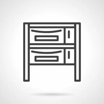 Oven bakery simple black line vector icon Illustrazione stock