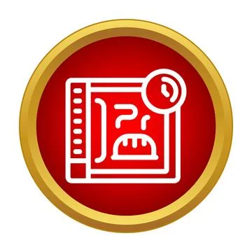 Oven baking bread icon with timer concept Stockillustratie