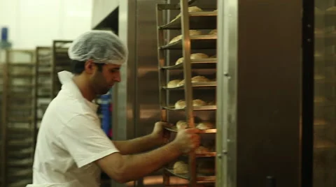 Oven for baking breads. Video stock 59869893