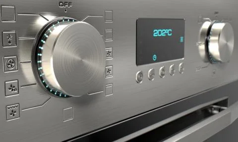 Oven dials closeups  Stock Illustration