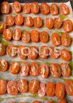 Oven dried tomatoes Stock Photos