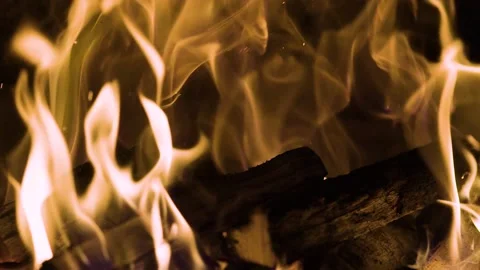 Oven Hot Fire Flame / Slow Motion Stock Footage 143607945