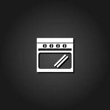 Oven icon flat. Stock Illustration