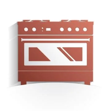 Oven icon paper Stock Illustration