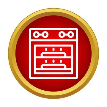 Oven icon representing baking and cooking in kitchen Stock Illustration