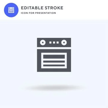 Oven icon vector, filled flat sign, solid pictogram isolated on white, logo Stock Illustration