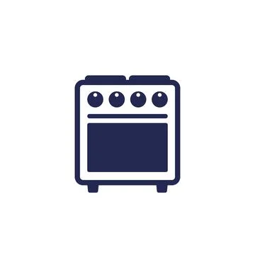 Oven icon on white, vector Stock Illustration