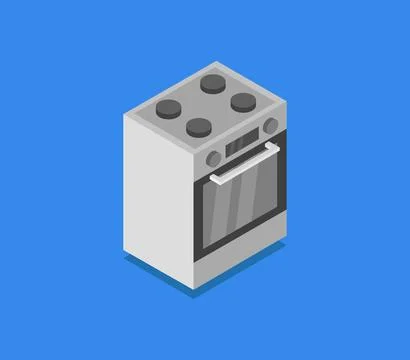 Oven isometric icon illustrated in vector on white background Stock Illustration