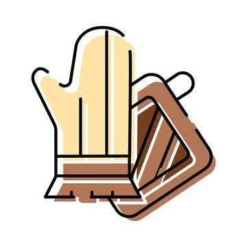 Oven mitt and potholder for kitchen baking safety Illustrazione stock