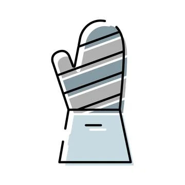 Oven mitt icon protecting hands during cooking Иллюстрация