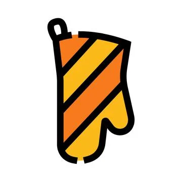 Oven mitt protecting hands while cooking baking Иллюстрация