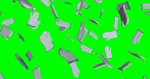 Oven Mitts falling slow motion Stock Footage 251880417