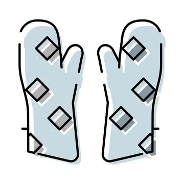 Oven mitts pair protecting hands during cooking Иллюстрация