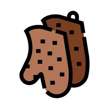Oven mitts pair protecting hands during cooking Иллюстрация