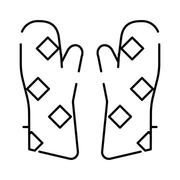 Oven mitts pair protecting hands cooking baking Иллюстрация