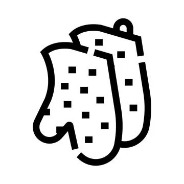 Oven mitts protecting hands while cooking baking Иллюстрация
