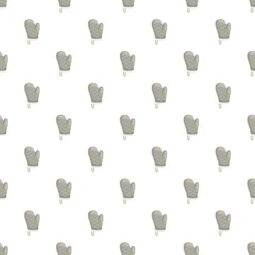 Oven mitts seamless pattern protecting hands in kitchen Stock Illustration