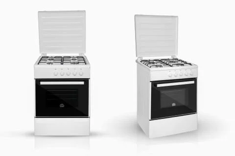 Oven over white background Stock Photos