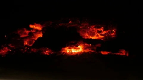 Oven rake stirs coals, Burning firewood in the stove. Time lapse Stock-Footage 103569309