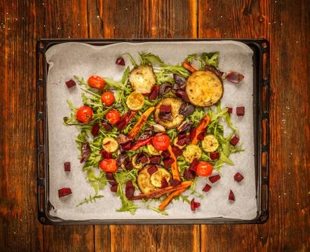 Oven roasted vegetables Stock Photos