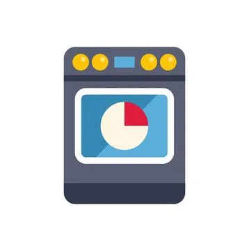 Oven stove appliance with timer flat icon design Illustrazione stock