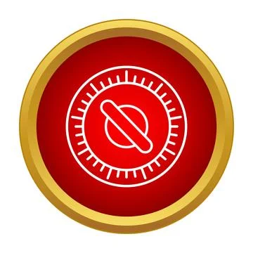 Oven timer countdown icon simple flat red design Illustrazione stock