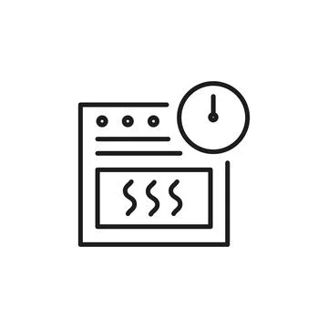 Oven with Timer Icon 스톡 일러스트