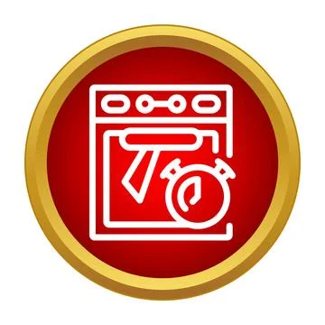 Oven timer starting kitchen cooking food preparation Stock Illustration