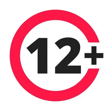 Over 12 years old plus forbidden round icon sign vector illustration. Stock Illustration