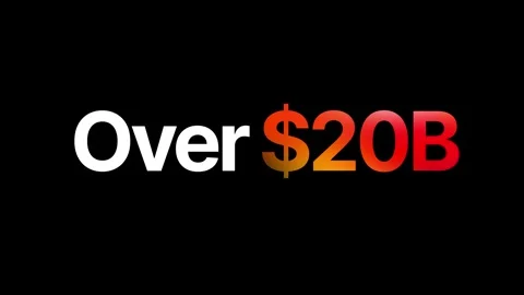 Over $20B – Gradient Title Animation Stock Footage 319001587