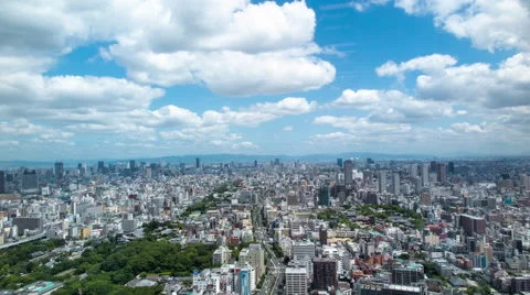 Over 4K Time Lpase - Sky in Osaka Stockbeeldmateriaal 62569914