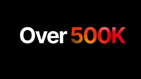 Over 500K - Gradient Milestone Number Animation Stock Footage 319001585