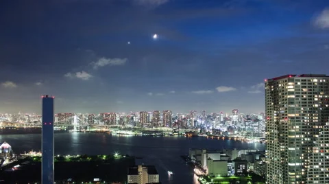 Over 5K Time Lpase - Night View in Tokyo Stockbeeldmateriaal 62566611