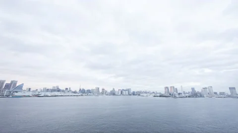 Over 5K Time Lpase - Tokyo Bay and buildings Stockbeeldmateriaal 62564229