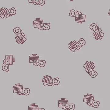 Over air updates line vector seamless pattern Illustrazione stock