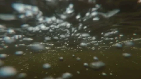 Over and Under River Water Surface - Super Slow Motion Stock Footage 157606086