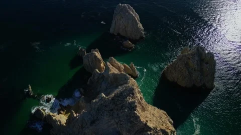Over the Arch Rocks at Cabo San Lucas Mexico Stock Footage 244253054