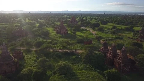Over Bagan Stock Footage 81587926