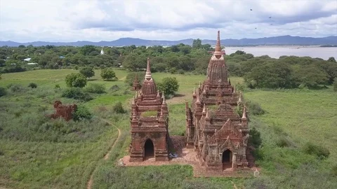 Over Bagan Stock Footage 81588334