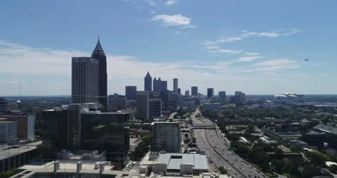 Over the buildings of Atlanta Stock Footage 149797422