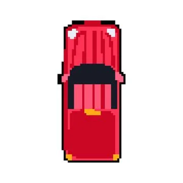 Over car top view pixel art vector illustration Ilustração Stock