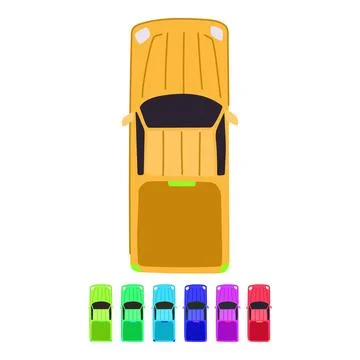Over car top view vector cartoon graphic Ilustração Stock