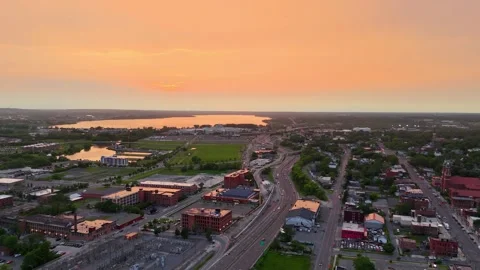 Over the city - Syracuse, NY Video stock 336472650