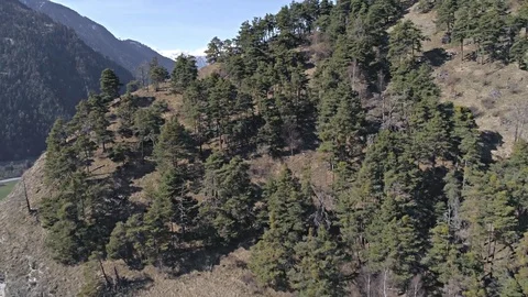 Over Cliff Valley View Mountains Aerial 4k Stock Footage 77453499