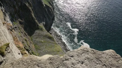 Over the Cliff's of Moher Ireland Stock Footage