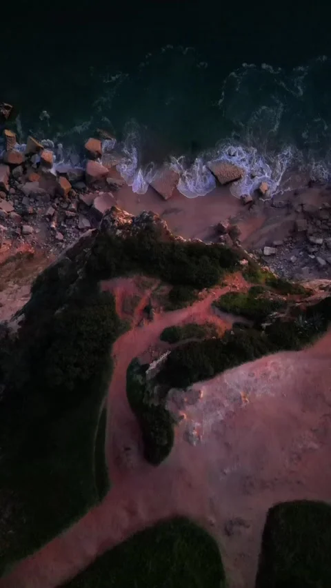 Over the cliffs at sunset Stock Footage 233117281