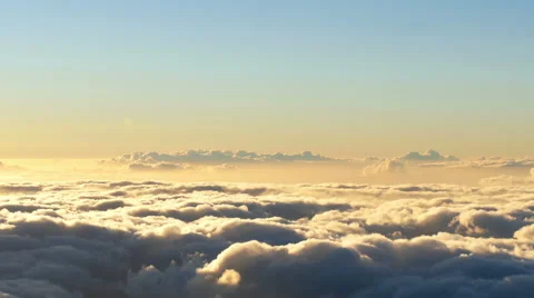 Over clouds panorama at sunset Stock Footage 48595712